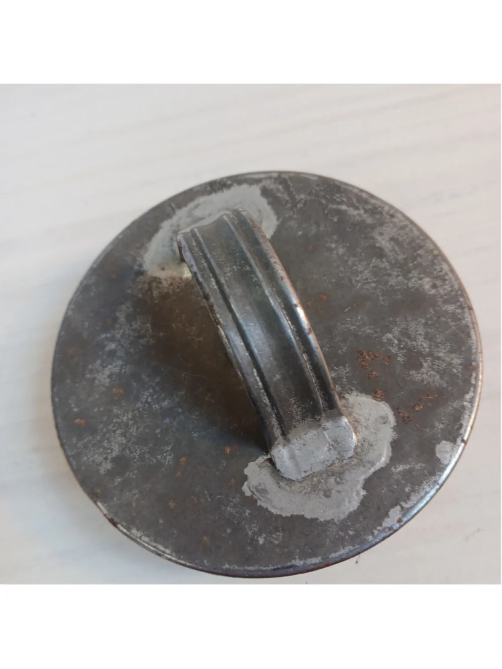 Antique Tin Soldered Pastry Cookie Cutter Biscuit Metal Round Scalloped Edge VTG